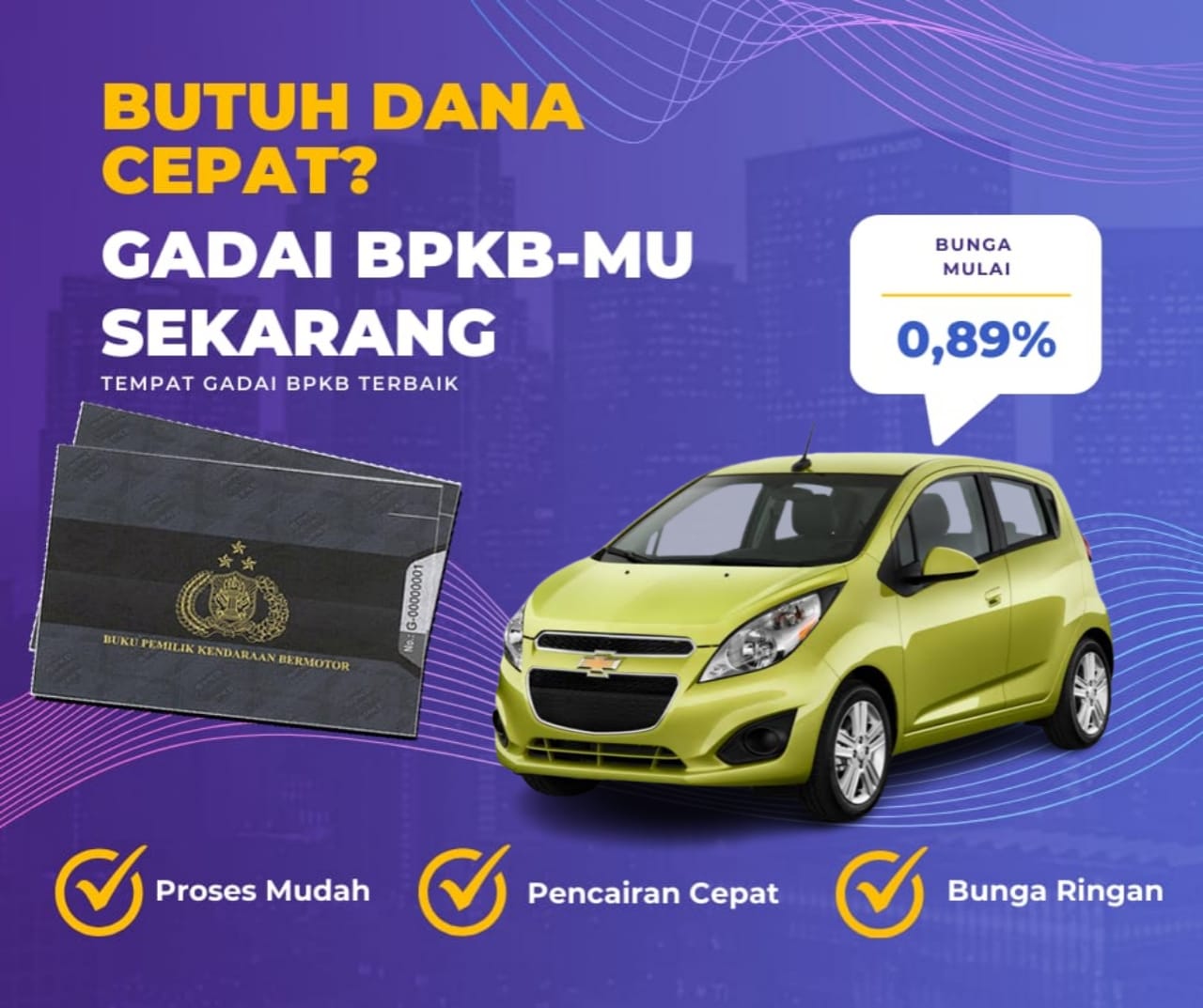 Pinjaman Dana Jaminan BPKB Mobil Spark Dapat Pinjaman Berapa? Seperti Ini Simulasinya